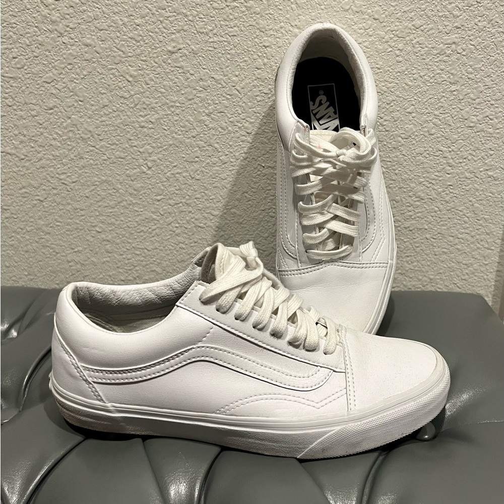 White leather vans